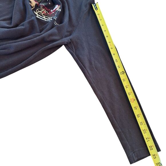 VTG Embroidered Christmas Mock Turtleneck L Black Croft & Barrow Santa Sleigh - Picture 7 of 7